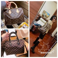 sling bag for women shoulder bag☋♕LV Louis Vuitton handbag speedy25 presbyopic checkerboard pillow b