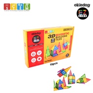 Educate Okiedog Ezlink 3D Magnetic Building Tiles 15Pcs - Children's Educational Toys