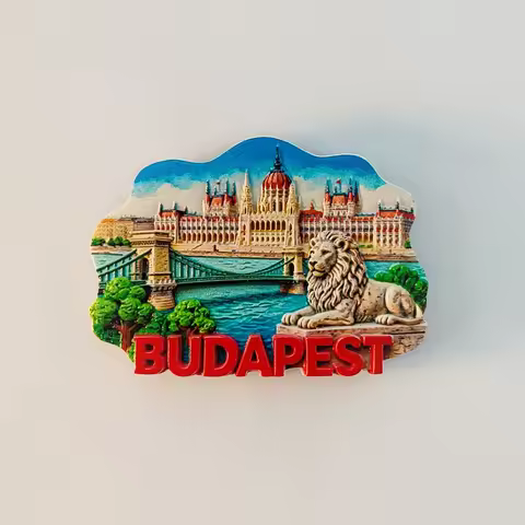 Hungary, Budapest, Parliament Building, Lion，3D Stereoscopic，Tourism souvenirs，Decoration home，Refri