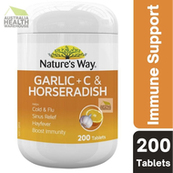 [Expiry: 10/2027] Natures Way Garlic + C & Horseradish 200 Tablets