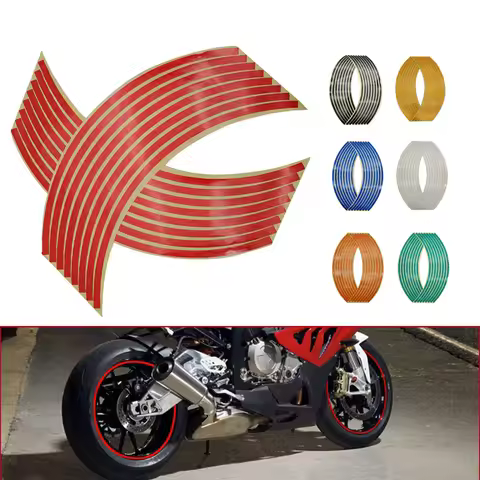 Motorcycle Wheel Sticker 3D Reflective Rim Tape Auto Decals Strips For Yamaha FZ6 FAZER XJ6 DIVERSIO