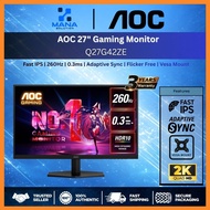 AOC 27" Gaming Monitor Q27G42ZE - Fast IPS | 260Hz | 0.3ms | Adaptive Sync | Flicker Free | Vesa Mou