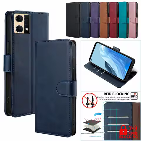 Business Wallet Magnet Buckle Flip Leather Case For OPPO Reno 7 Pro Reno 7Z 7 Lite Shockproof Cover 