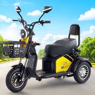 New Mini Ebike Electric Scooter 3 Wheel Tricycle Adult 3 Seat Comfortable Travel Bicycle