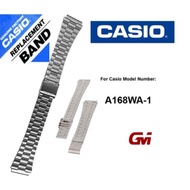 CASIO 18mm silver WATCH BAND REPLACEMENT A168 A168WA f91