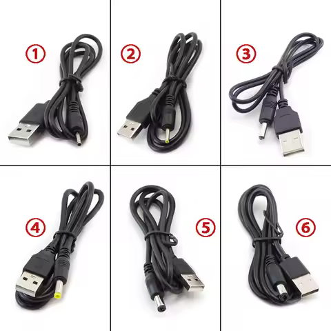 USB type A Male to DC 3.5 1.35 4.0 1.7 5.5 2.1 5.5 2.5mm male plug extension power cord supply Jack 