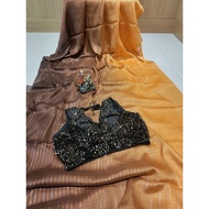 party wear satin jari Saree