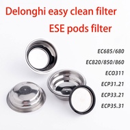 51mm Double Layer Pressurized Coffee Filter Basket for Delonghi EC680 EC685 EC860 ECF01,ESE Coffee P