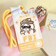 Lost-proof Lanyard Student Campus ID Card Holder FBI Access Control Card Case Employee Badge Holder 