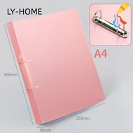 LIAOYING Transparent Folder, D-shaped 2 Holes Binder File Folder, Plastic Office Document Lever Arch