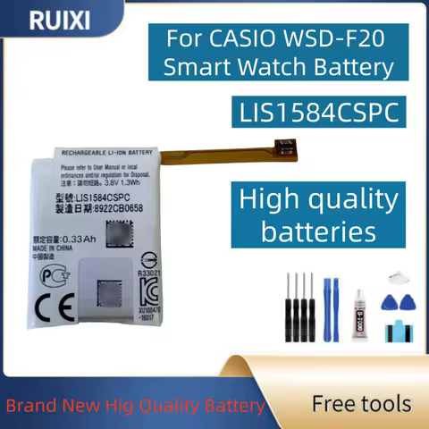 RUIXI LIS1584CSPC 500mAh Battery For CASIO WSD-F20 Smart Watch Battery