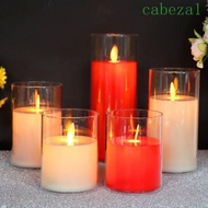 CABEZA Candles Lamp, Battery Operated Acrylic LED Flameless Candles Light, Home Decor Flickering Romantic with 3D Flame Night Light Party Christmas