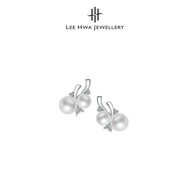 Lee Hwa Jewellery Nacre Bes 14K White Gold Earrings with Pearl and Diamond