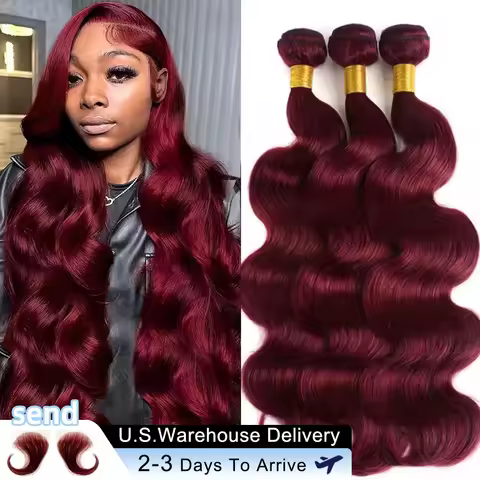 12A 99j Burgundy Body Wave Human Hair Bundles 100% Unprocessed Brazilian 1/4/5/6 Pcs Raw Human Hair 