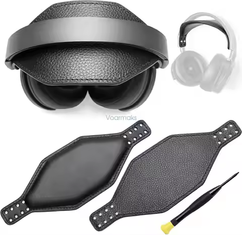 Super Wide Hexagon Genuine Leather Headband Strap with Foam Padding for Audeze Maxwell & MM-100 Head