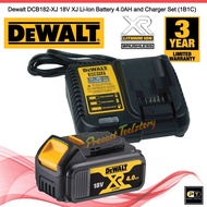DEWALT DCB182-XJ 18V XR Li-Ion Battery ( 4.0AH ) & Charger Set (1B1C)