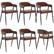 Modern Leather Dining Chairs Set 6 , Mid Century Upholstered Dining Chair , Curved Backrest Black Me