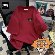 เสื้อยืดแขนสั้นผ้าฝ้ายแท้ NASA สำหรับผู้หญิง ฤดูใบไม้ผลิและฤดูร้อน ทรงหลวม ดีไซน์แขนสั้น ทรงแมว แบรน