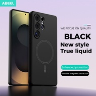 For Samsung S26 Ultra S25 Ultra S24U S24FE Premium Soft Liquid Silicone N52 Magnetc Phone Case /Full