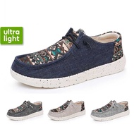 Hey Dude Same quality Men's linen Canvas Shoes Loafers super-light comfy Slip-on Shoes size38-48