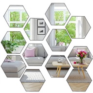 Creative Mirror Hexagonal DIY Mirror Stickers for Living Room Bathroom Art Wall Home Decoration Props