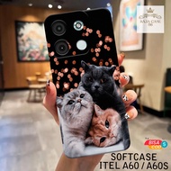 HP ITEL A60S Case - Rajacase - ITEL A60 Casing A60S/ - Cats case Motif - Mobile phone protector - IT