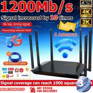 4G 5G Wifi Router 1200Mbps WiFi6 Extender Booster 6 Antennas Dual-band LTE Internet Data Penghala Wi