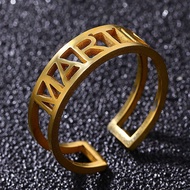 BONLAVIE【Custom Name Ring】 Band Custom Letters Initials Ring Gold Stainless Steel  Personalized Ring