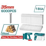 TOTAL Straight Stapler 35mm Box of 6000 TAC918356 - F35 Ga18 Nails for Battery Nail Gun