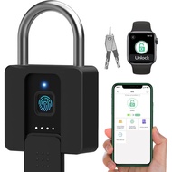 Fingerprint Padlock Bold Stainless Steel Anti-theft Keyed Bluetooth APP iOS Watch Waterproof Purple