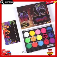 Uv Glow Face Paint 15 Colors Body Face Paint Glow In Uv Non-Toxic Fluorescent Face Paint Palette 15 