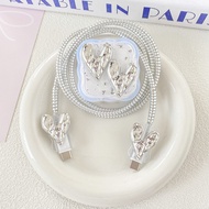 Love Heart Pattern Silicone Charger Protective Case for IPhone 40W Fast Charger Protection Charger C