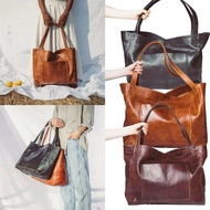 Women Oversized Portable Handbags Soft Leather Top-handle Bags Shoulder Bags