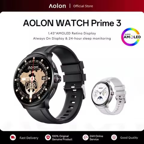 Aolon Prime3 Smart Watch 1.43" AMOLED AI Health Monitor WhatsApp Voice Reply GPS Fitness Tracker IP6