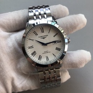 Longines single quartz watch with Roman numbers with steel strap for men