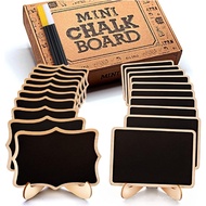 Mini Chalkboard Signs, 20 Pack Framed Small Chalk Board Food Labels with Easel Stand for Party Buffe