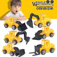 JOJU TOY CARS 1 SET OF 6 PCS TOY CONSTRUCTION CAR/ CONTRUCTION CAKE TOPPER/ CONSTRUCTION VEHICLE TOY