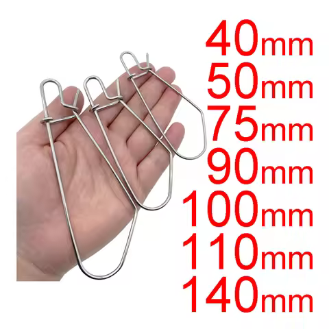 5Pcs 40/50/75/90/100/110/140mm lure stainless steel fish clasp live fish clasp multifunctional fish 