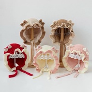 Baby Girl Knitted Beanie Hat Two Colors Two Ribbons Baby Hat Girl Baby Beanie Baby Bonnet