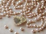 心之遙想 ‧ 黑貝母‧ 晶石淡水珠戒指