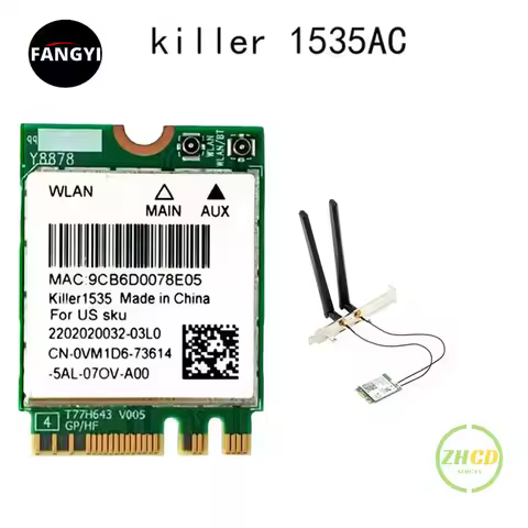 Killer 1535 NEW QCNFA364A AC M.2 NGFF WIFI Card Adapter for MSI GT72/GS60/GE62/GE72/PE60/PE70 for De