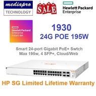 HP / HPE 1930 24G POE+ 195W Aruba Instant On Smart 24-port Gigabit PoE+ 195W & 4x 10G SFP+ Switch JL