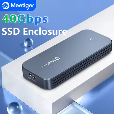 Meetiger USB4 NVMe SSD Enclosure with Cooling Fan Thunderbolt 3/4 & USB-C Compatible M.2 PCIe 4.0 40