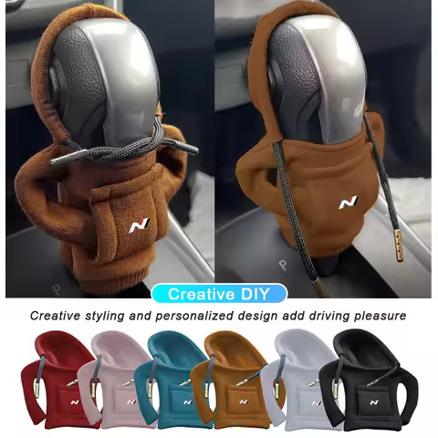 Car Gear Shift Handle Hoodie Cover Change Lever Decoration For Hyundai N Line Tuscon NX4 I20 I30 I10