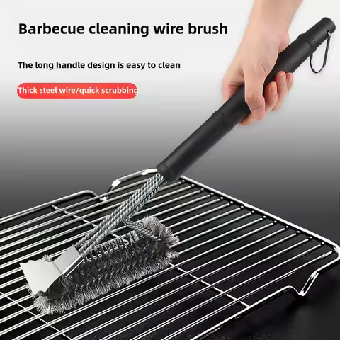 BBQ grill cleaning brush steel wire brush for cleaning BBQ grill and BBQ stove steel brush specializ
