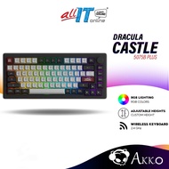 Akko Dracula Castle 5075B Plus Wireless Mechanical Gaming Keyboard with PBT Keycaps, RGB, 2.4GHz, Bl