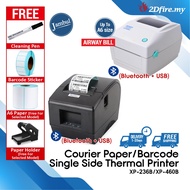 USB A6 Courier Paper Barcode One Side Thermal Printer AWB Waybill Shipping Consignment Note Pencetak