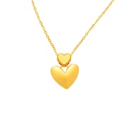 BA9 916 Gold Double Hearts Necklace