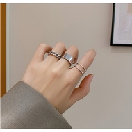 Ivonette 3 in 1 Ring Set 3Pcs Fashion Ring Korean Silver Ring