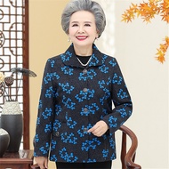 【October】 Bà Của Áo Khoác Mùa Thu Bộ Đồ Dài Tay Cho Mẹ Và Phụ Nữ Trung Niên 70 60 Tuổi Bằng Vải Nhun